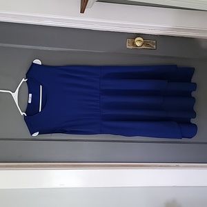 Womens Large Blue tiered dress with pockets